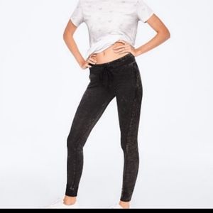 Solid black. Victoria Secret Pink black Campus leggings joggers.